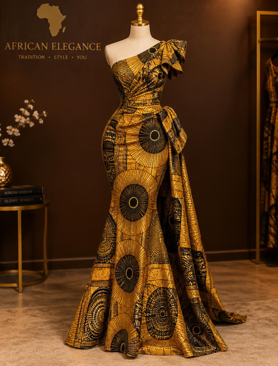 Royal Ankara co-ord style gown by Mwara Urembo